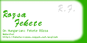 rozsa fekete business card